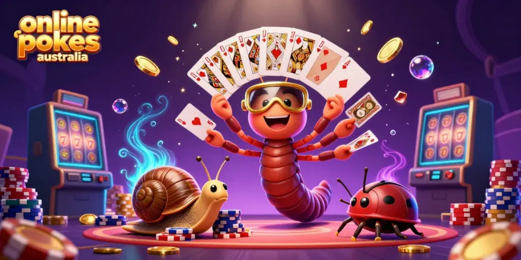 Experience online pokies Australia with vibrant 3D characters and dynamic casino elements.